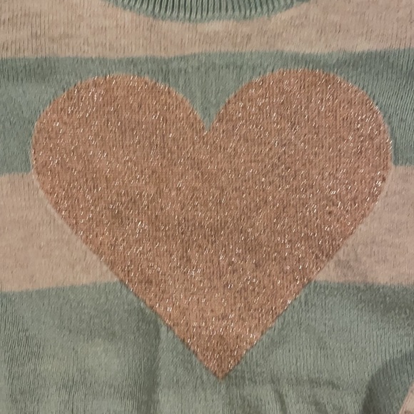 Baby gap striped cream and teal sweater 18-24M EUC - Picture 3 of 3